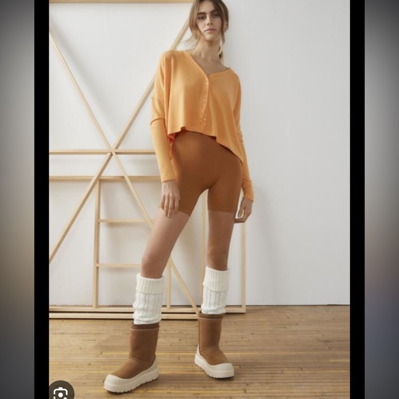 Urban Outfitters Sweaters - Out From Under Urban Outfitters Bounce Plush Chloe Button Melon Orange Small